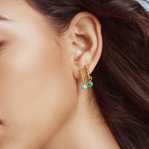 Two Tone Round Dome Huggies